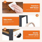 Sweetcrispy 40 Inch Computer Desk with Drawers for Home Office Writing Desk X Shaped Reinforcement Wood Surface Adjustable Position Modern Study Work Side Hook Metal Frame Storage Station Rust