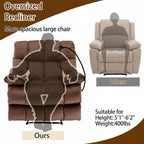 Manual Adjustable Oversized Recliner Chair with Phone Holder, Extra Large Recliner for Heavy Duty Adults 400lbs, Big Man Recliners for Living Room, Nursery, RV