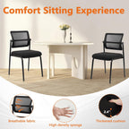 CLATINA Stacking Armless Office Chair with Adjustable Backrest, Stackable Mesh Guest Reception Desk Chairs with Ergonomic Lumbar Support for Conference Waiting Room Lobby Side School, Black, 8 Pack