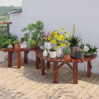 Wooden Curved Bench Weatherproof Outdoor Benches,Garden Tree Wrap Around Seater