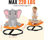 Elephant Swivel Chair, 220 LBS Capacity, 360° Spinning Chair, Autistic Sensory Toy Chair with Non Slip Metal Base, Toddler Sit and Spin Chair for Coordination Balance Focus Orange HB25