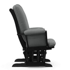 Storkcraft Tuscany Glider with Ottoman (Black/Gray) — GREENGUARD Gold Certified, Bonus Lumbar Cushion Included, Solid Wood Base, Smooth Motion, Award-Winning Nursery Rocking Chair, Glider and Ottoman
