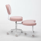 Meditation Chair Plus, Cross Legged Chair with Wheels, ADHD Chair, Criss Cross Desk Chair with Lumbar Support and Adjustable Stool, Flexible Design for Fidgety Sitters, Pink