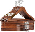 Wooden Hangers 30 Pack Solid Wood Hangers,Heavy Duty Coat Hangers for Closet, Wooden Clothes Hangers for Suits, Shirts, Pants, Jackets(Walnut)