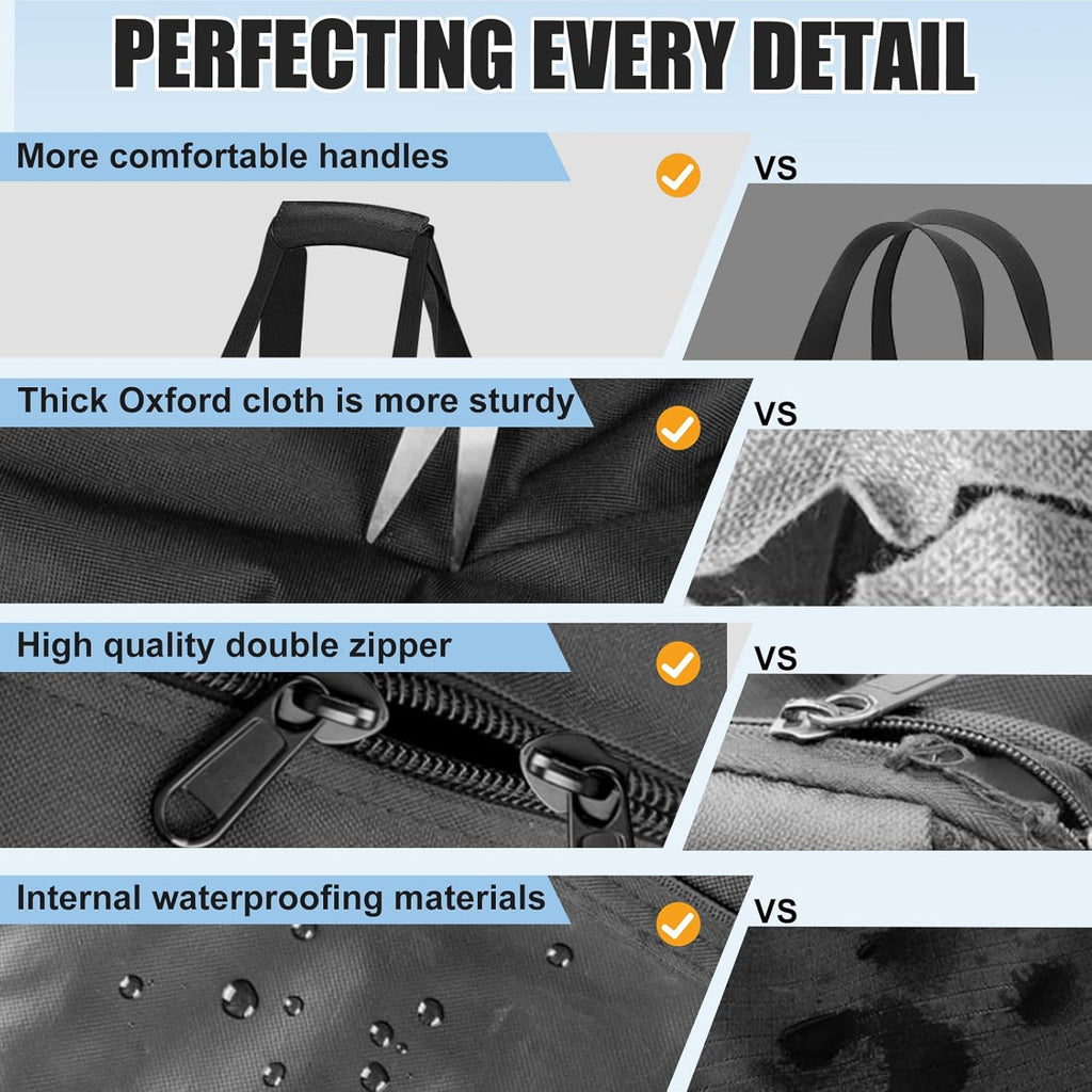 Heavy Duty Folding Chair Storage Bag, [Thick Fabric+Front Pocket] 40.5" x 12.2" x 20",For Metal/Plastic/Wooden Chairs, Large Waterproof Carry Bag with Sturdy Pad Handle,Black, (Only bag)