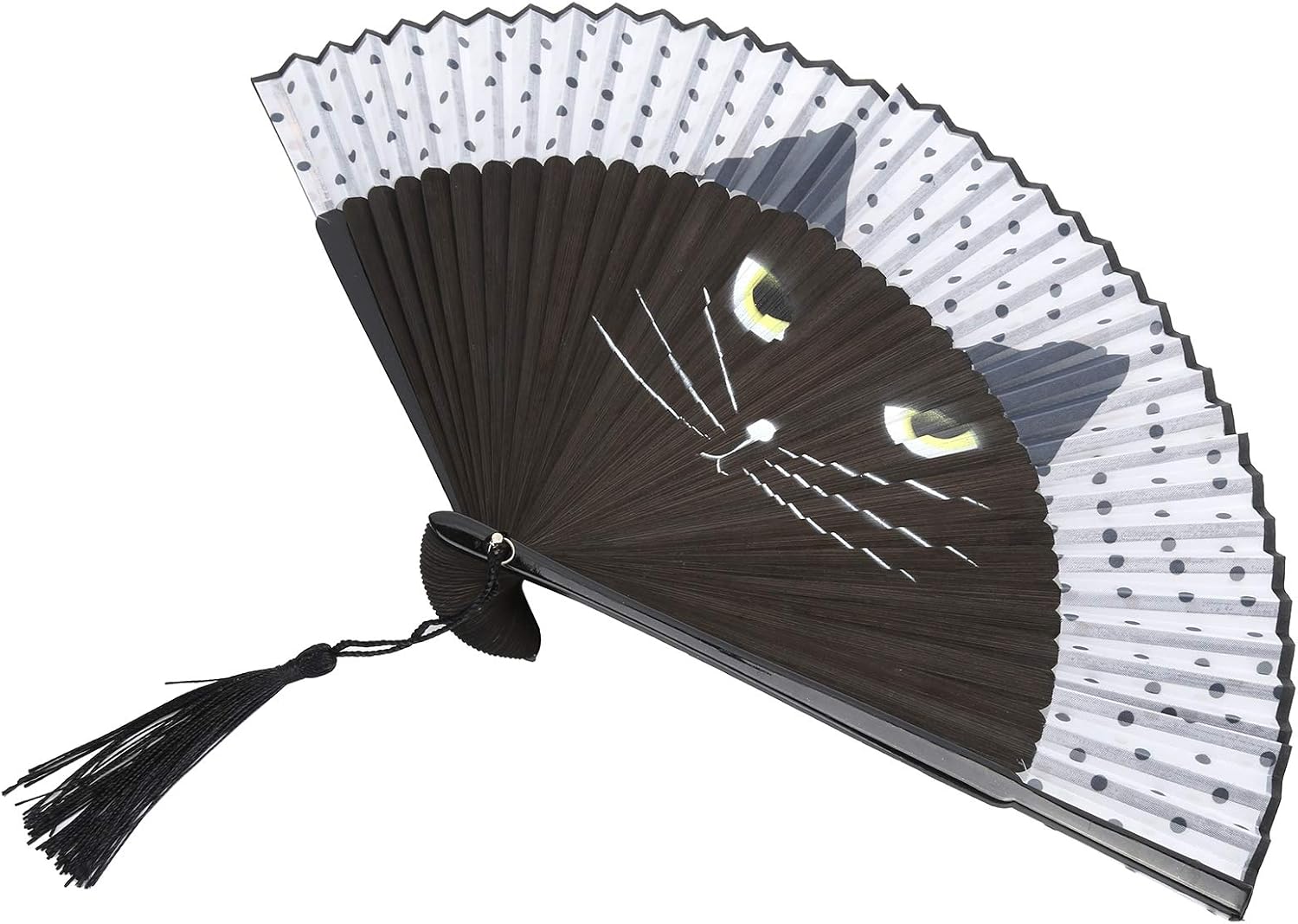 Bamboo Folding Fan, Portable Hand Held Japanese Style Fan with Natural Material, for Cooling Dancing Wedding Party Stage Performance Gift