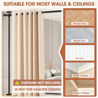 SUNALLY Room Divider Curtain Rod, No Drilling Room Separator for Space Partition Adjustable 4-10ft(H) 28-70inch(W) Heavy Duty Temporary Wall Divider Floor to Ceiling Tension Rod, Black