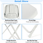 White Folding Chairs 12 Pack, Plastic Folding Chair for Outside, Indoor Outdoor Portable Commercial Seat with Steel Frame, Foldable Chairs for Party Events Wedding Office, 350LBS Capacity