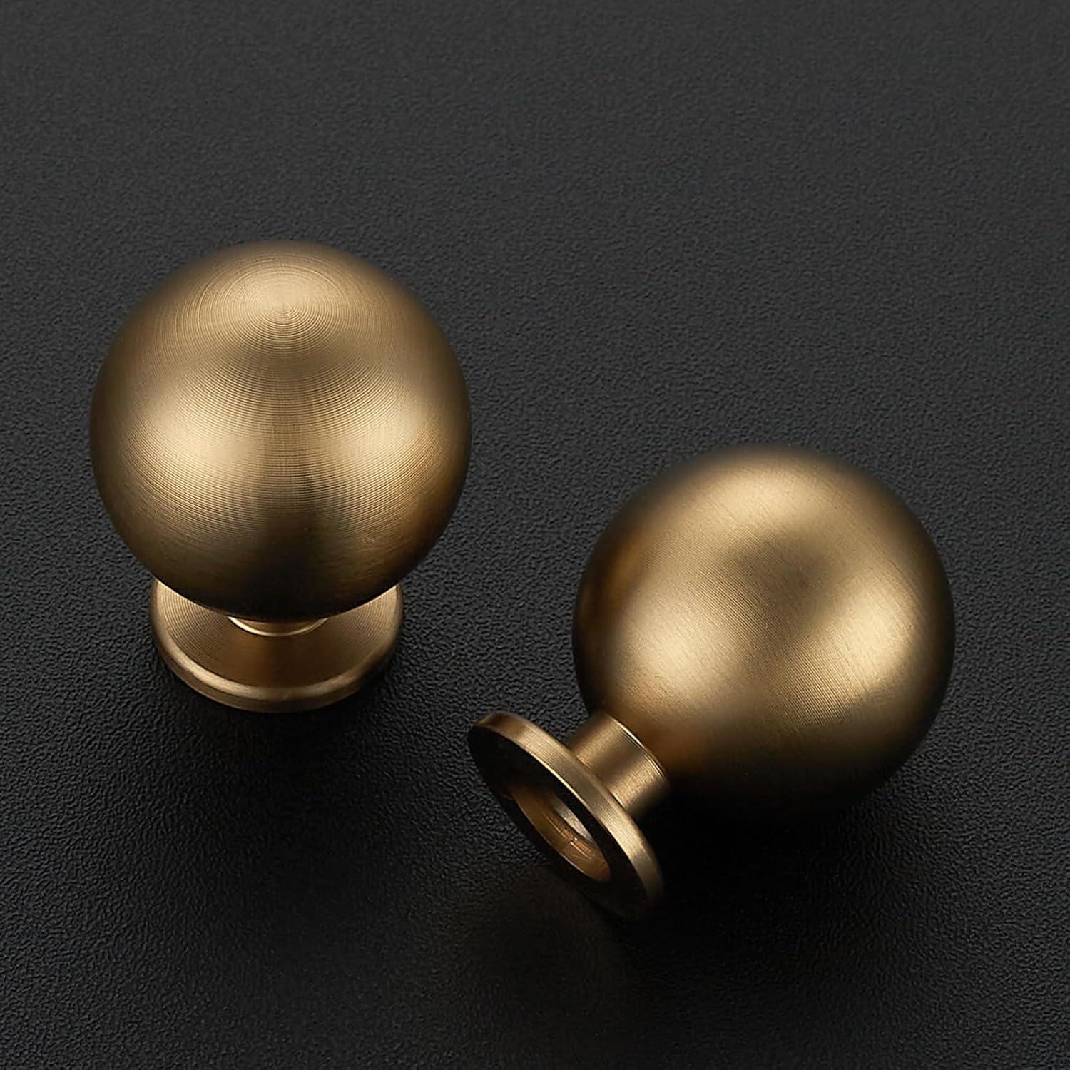 12 Pack Champagne Bronze Cabinet Knobs, Round Ball Drawer Knobs for Cabinets and Dressers, 1" Diameter