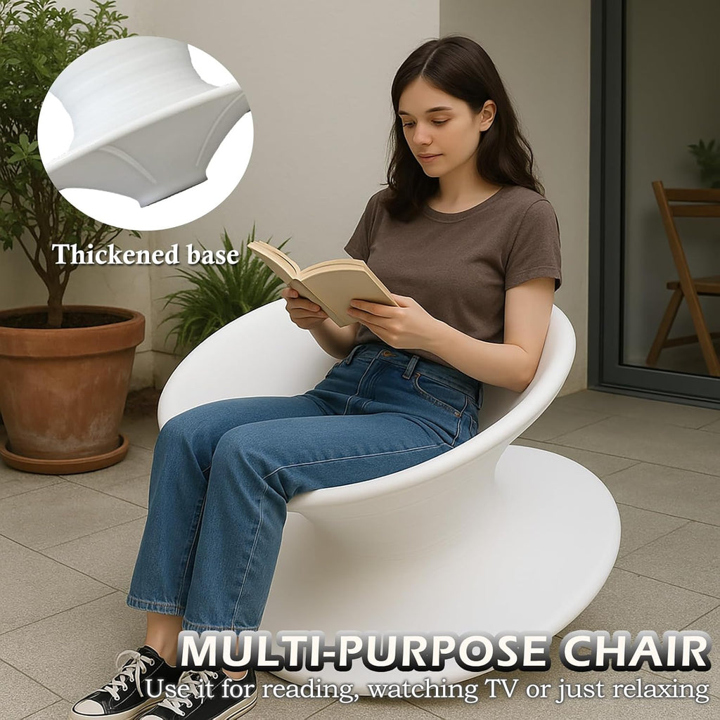 360° Rotating Gyro Spun Chair – Ergonomic Spinning Swivel Chair for Kids, Durable, Modern Indoor/Outdoor Fun Seat (White)