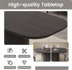 Guyii 70" Oval Dining Table Set, Modern Kitchen Table Set with 6 Chairs, 7 Piece Indoor Rectangular Dining Room Table for Kitchen, Bar, Living Room, Home, Black