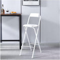Portable Folding Chair with Backrest for Home Office Party White 100kg Capacity(28in/70cm)