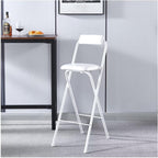 Portable Folding Chair with Backrest for Home Office Party White 100kg Capacity(28in/70cm)