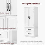 71" Farmhouse Kitchen Pantry Cabinet with 2 Large Drawers, Freestanding Cupboard Sideboard Storage Cabinet with 8 Door Shelves and Adjustable Shelves for Kitchen,Dining Room,Living Room,Laundry