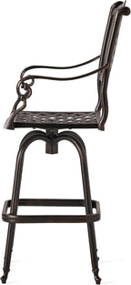 Christopher Knight Home Avon Outdoor Cast Aluminum Bar stool, Shiny Copper