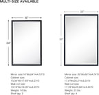 TEHOME Black Recessed Bathroom Medicine Cabinet with Mirror Squared Corner Rectangle Metal Framed Medicine Cabinet with Beveled Mirror 20x30''