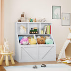 Jojoka Kids Bookshelf & Toy Storage Organizer, Toddler Toy Storage Cabinet for Playroom, Bedroom, Nursery, Classroom & Daycare