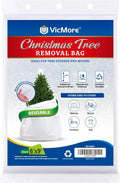 VicMore Christmas Tree Disposal Bag 9ft x 6ft White - Heavy-Duty Polyethylene Storage Cover