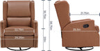 Flash Furniture Omma Swivel Glider Rocking Recliner, Manual Wingback Recliner with 360 Degree Swivel, for Living Room, Bedroom, or Nursery, Cognac LeatherSoft