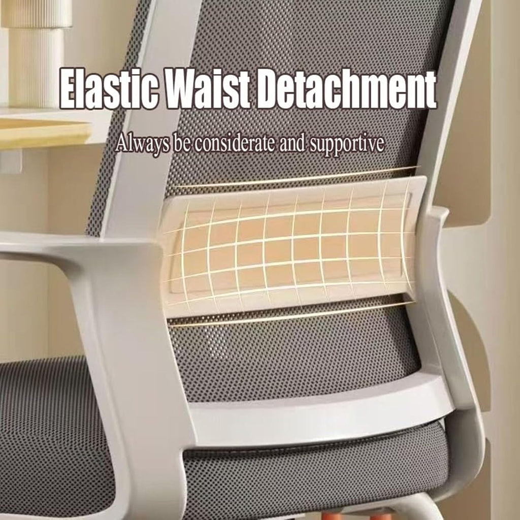 Ergonomic Office Chair with Mesh Back, Office Chairs with Lumbar Support, Computer Desk Chair for Home, Study or Work (White, 1PK)