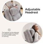 Manual Recliner Chair with Adjustable Headrest, Oversized Swivel Rocker Recliner for Adults with Arm Storage, Nursery Glider Recliner with Phone Stand and Side Pockets for Living Room, Light Grey