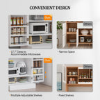 VINGLI 40 Inch White Pantry Cabinet with Doors, Small Kitchen Pantry Storage Cabinet Freestanding, Food Pantry Cabinet with Adjustable Shelves & Door Storage for Kitchen Dining Room Living Room