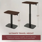 Elevance Height Adjustable Side Table, Black Base, Walnut Top | Sofa Laptop Table for Couch & Bed | Small C-Shape End Table for Home or Office