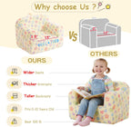 Tiita Kids Sofa, Childrens Couch with Carry Handle, Portable Toddler Foam Sofa Couch, Lightweight Kids Chair for Playroom, Dorm Room, Small Space, Flower