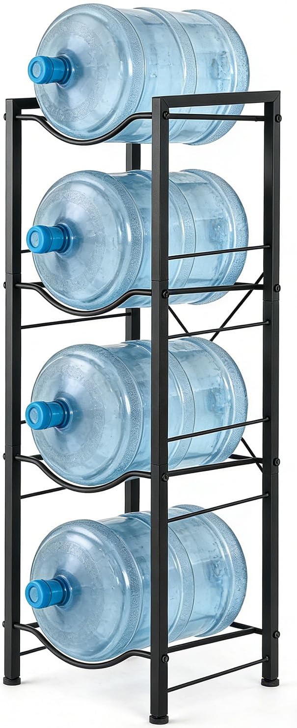5 Gallon Water Jug Holder, 4-Tier Water Bottle Stand for 5 Gallon Water Dispenser, Water Jug Rack for Kitchen Living Room, Office