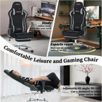 Fabric Gaming Chair, Skin-Friendly and Breathable, Manufactured by A Reputable Manufacturer, Safe and Stable, Specially Designed for Gaming.with Footrest Mg(1005-Gray)