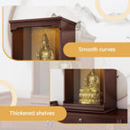 Solid Wood Tabletop Buddhist Table with Pull-Out Drawer, Tribute Personal Shrine Altar Table, Buddhist Prayer altars cabinets for Small Spaces(A,38 * 26 * 46cm/15 * 10.2 * 18.1in)