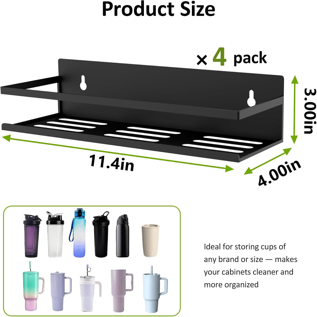 SMRCAD 4 Pack Magnetic Water Bottle Holder for Refrigerator,Stanley Cups Storage Holder Tumbler Organizer Fits 20/30/40 oz for Any Metal Surface No Drilling Needed