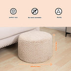 Round Pouf Ottoman 20 x 20 x 14 Inches Boho Poof Home Decor Floor Pouffe Ottoman Foot Rest for Couch Sofa Bean Bag Chairs Living Room Bedroom (Light Coffee)