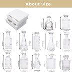 TBWIND Glass Bud Vases Set of 12, Small Vases for Centerpieces, Vintage Mini Vases for Wedding Decor, Clear Glass Bud Vase in Bulk, Office and Home Table Flower Décor
