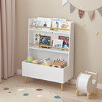 Bookshelf, Book and Magazine Rack, Book Organizer, Toy Storage Cabinet Organizer, White