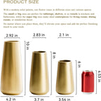 Light Gold Vase - 6" Gold Ceramic Flower vase for Home/Table/Accent Decor, Minimalist Modern Vases Ceramic for Centerpieces, Room Decor, Living Room, Bedroom or Gift