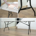 LIFETIME 8-Foot Fold-in-Half Table, Light Commercial, Durable, Portable, Seats 8, Almond