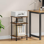 YINMIT Side Table,3-Tier End Table with Metal Legs,Open Storage Nightstand | Small Side Table,Safe Rounded Corners,Adjustable Feet,Vintage Spindle Design For Small Place Bedroom Living Room Office