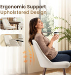 MALOL Upholstered Dining Chairs Set of 4, Modern Fabric Kitchen Chairs with Back, Wood Legs for Kitchen Dining Room Restaurant, Beige
