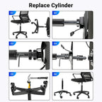 Pro 28mm Gas Lift Cylinder Removal Kit | 700lb-Rated Office Chair Saver Tools with Poly-Cotton Gloves | Fix Sinking Chair Mechanism (Steel Construction)
