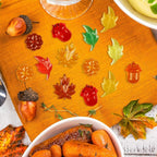 90 Pieces Acrylic Gems Leaves Mini Acrylic Pumpkin Maple Leaves Acorns Crystals Gems for Thanksgiving Home Decor Autumn Table Scatters Decoration Favor Vase Filler(6 Colors)