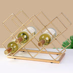 Countertop Wine Rack - 10 Bottle Freestanding Modern Gold Metal Small Wine Rack - Tabletop Wine Holder Stand for Cabinet, Pantry, Wine Bottle Storage…