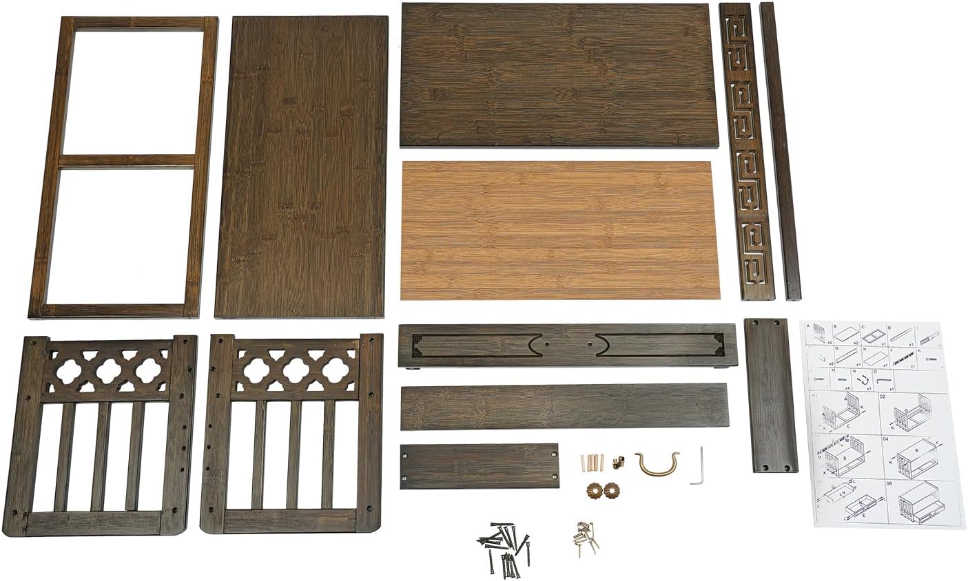 Altar Table with Drawer, Altar Shelf & Meditation Table for Spiritual, Bamboo Puja Table for Home, Buddha Statues, Books, Ritual Items (20.4" W x 9.8" D x 11" H, Walnut Color)