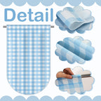 Irenare 8 Pcs Blue Check Plaid School Classroom Curtains Back to Classroom Colorful Curtains for Sunset Soiree Party Decorations Sunset Kindergarten Daycare Primary Bedroom Playroom Room Decor