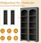 Freestanding Corner Kitchen Pantry with 4 Shelves, Traditional, Rectangular Storage Cabinet, for Living Room, Dining Room, Gray