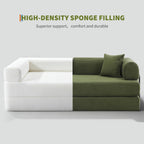 GarveeHome 79" Convertible Sleeper Sofa Bed Couch, 4-in-1 Boneless Corduroy Folding Sofa Bed with Pillow & Fixed-Shape, Floor Mattress Couch Loveseat for Living Room Apartments - No Assembly, Green