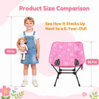 Kids Camping Chair, Kids Beach Chair, Flowers, Carry Bag | Lightweight kids folding chair for camping and beach adventures, perfect as a toddler beach chair with durable steel frame.