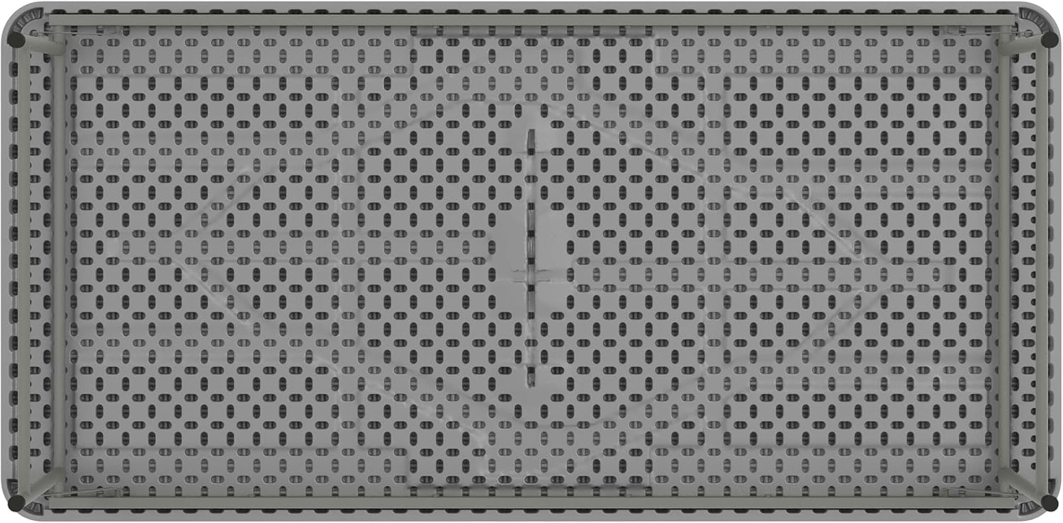Flash Furniture Paige 4.93' Classroom Activity Table for School and Home, Heavy-Duty Rectangular Plastic Activity Table for Kids, Granite Gray