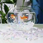 Ceya Clear Holographic Fake Ice Rocks，220PCS Dazzling Vase Fillers Acrylic Fake Diamond Crystals Water Beads Marbles 13OZ Glass Gems for Centerpieces Table Decoration Party Christmas Wedding Birthday