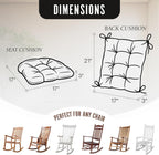 Klear Vu The Gripper Non-Slip Rocking Chair Cushion Set with Thick Padding, Includes Seat Pad & Back Pillow with Ties for Indoor Living Room Rocker, 17x17 Inches, 2 Piece Set, Gingham Black